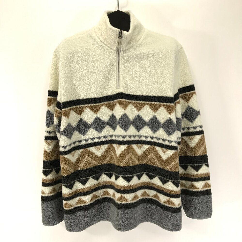 Mutual Weave 1/4 Zip Fleece Pullover Sweater Men's Large Winter Outdoor Casual